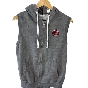 The ACRUX Gray Sleeveless Zip Hoodie Vest M – Native Patch Logo